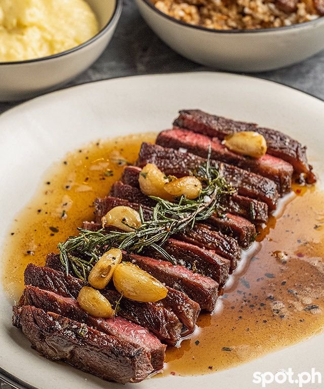 Manila Baker Bistro — wagyu skirt steak with garlic jus
