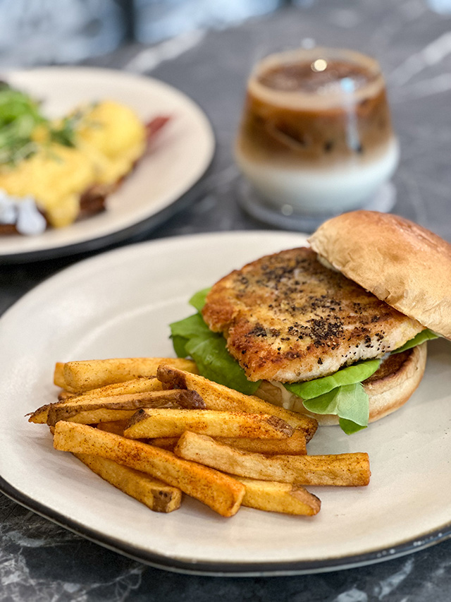 Artisan sandwich with fries